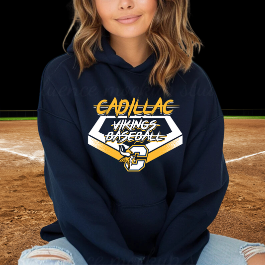 Cadillac Vikings Baseball ADULT Hoodie