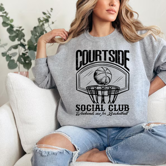 Courtside Social Club Basketball ADULT Crewneck Sweatshirt