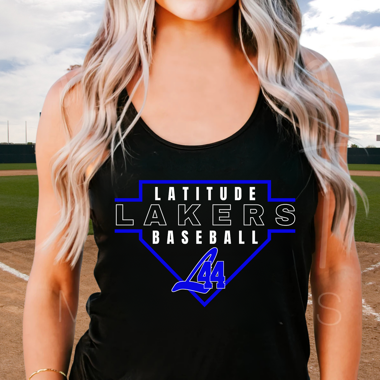 Latitude 44 Lakers Baseball ADULT Racerback Tank Top