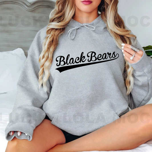 Script Black Bears Hockey ADULT Hoodie
