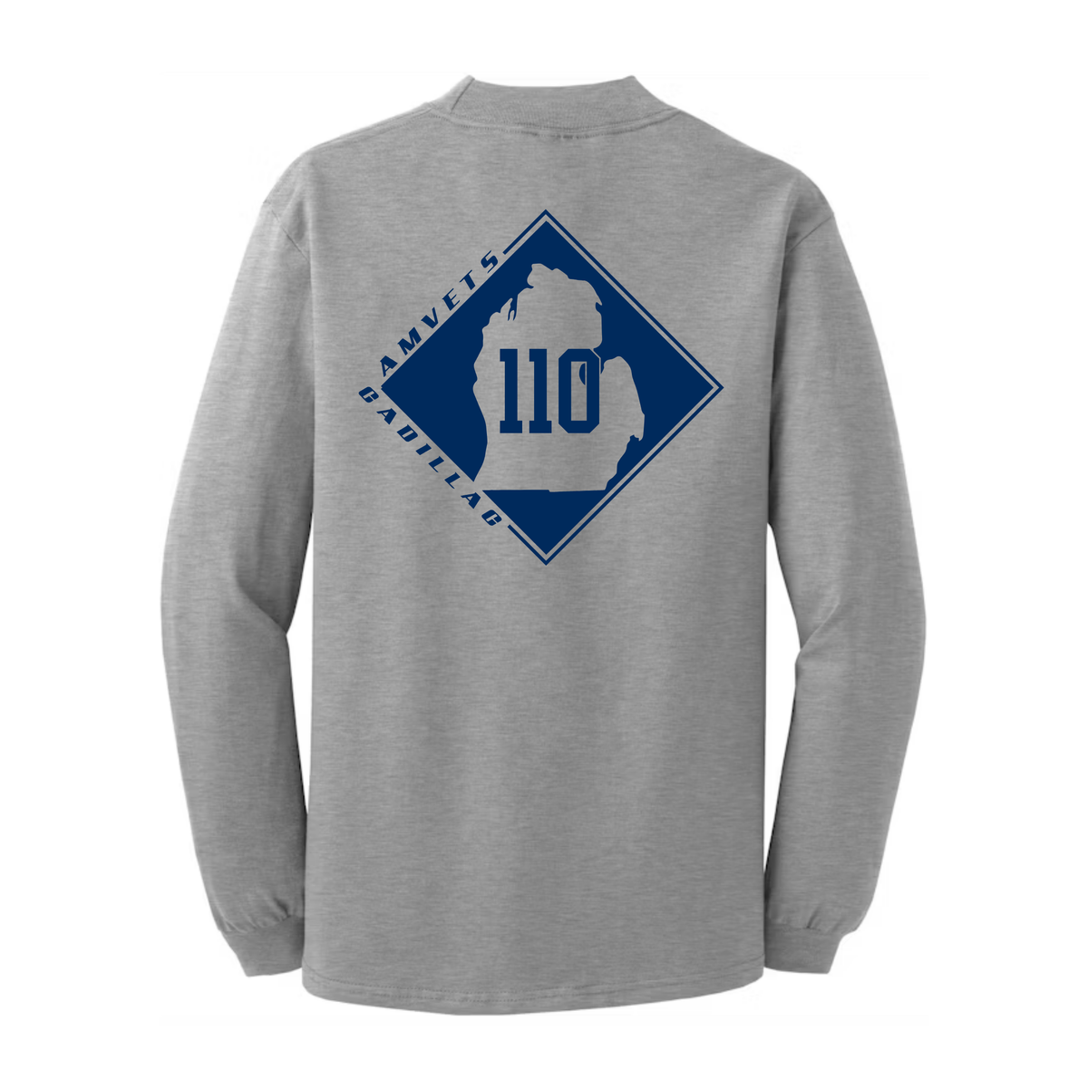 AMVETS Post #110 Long-Sleeve Mock Turtleneck (PC61M) - ATHLETIC HEATHER