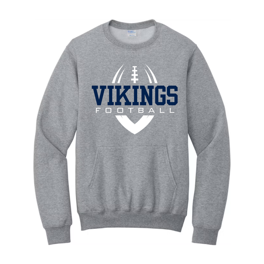 Cadillac Vikings Football ADULT Crewneck Sweatshirt w/ Front Pocket