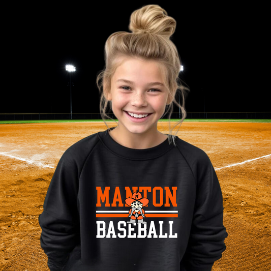 Manton Rangers Baseball YOUTH Crewneck Sweatshirt