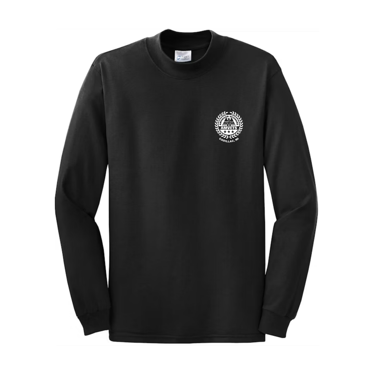 AMVETS Post #110 Long-Sleeve Mock Turtleneck (PC61M) - BLACK