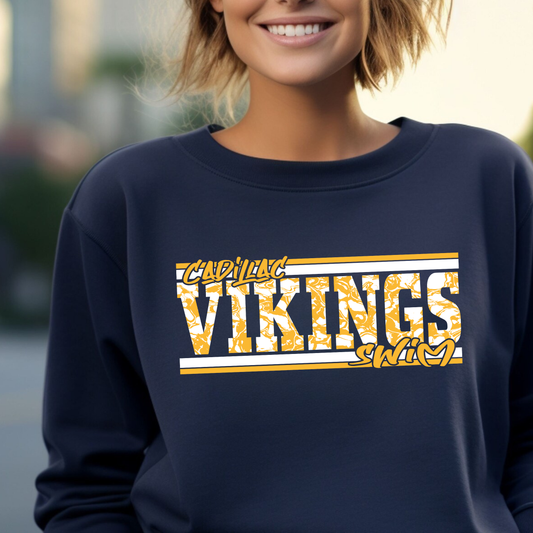 Cadillac Vikings Swim UNISEX Crewneck Sweatshirt