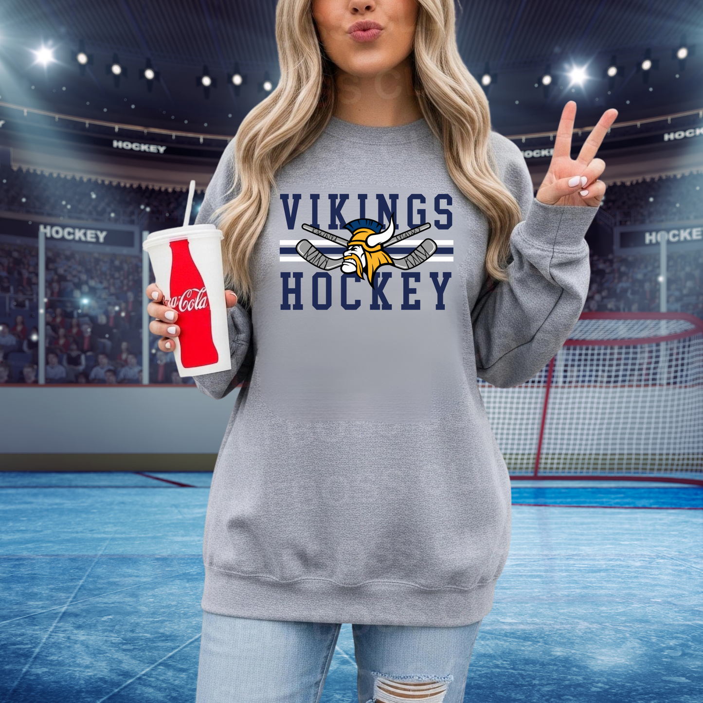 Cadillac Vikings Hockey ADULT Unisex Crewneck Sweatshirt