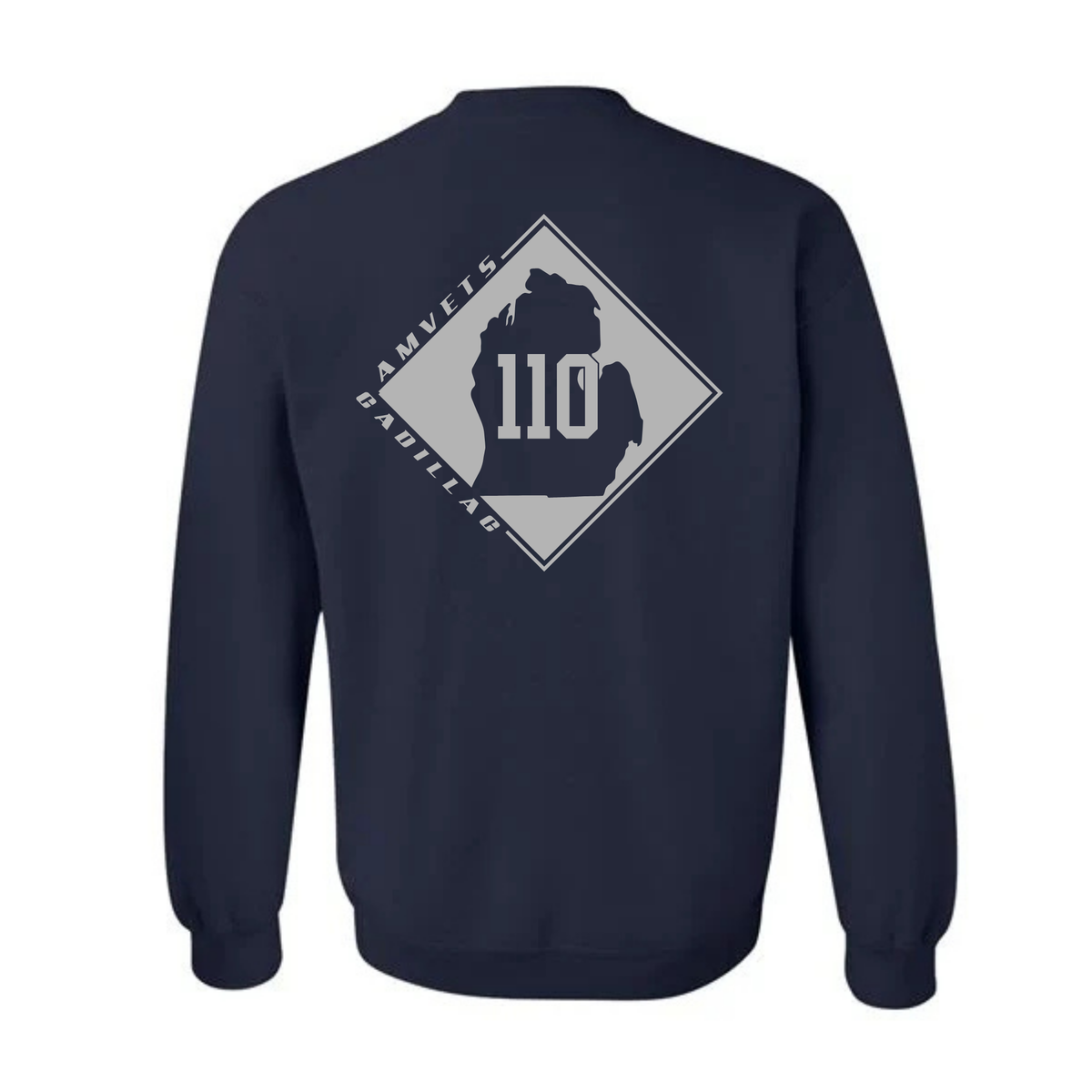AMVETS Post #110 Crewneck Sweatshirt (G180) - NAVY