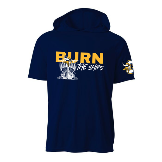 BURN THE SHIPS Cadillac Vikings Wrestling DRI-FIT Cooling Performance Hooded T-Shirt