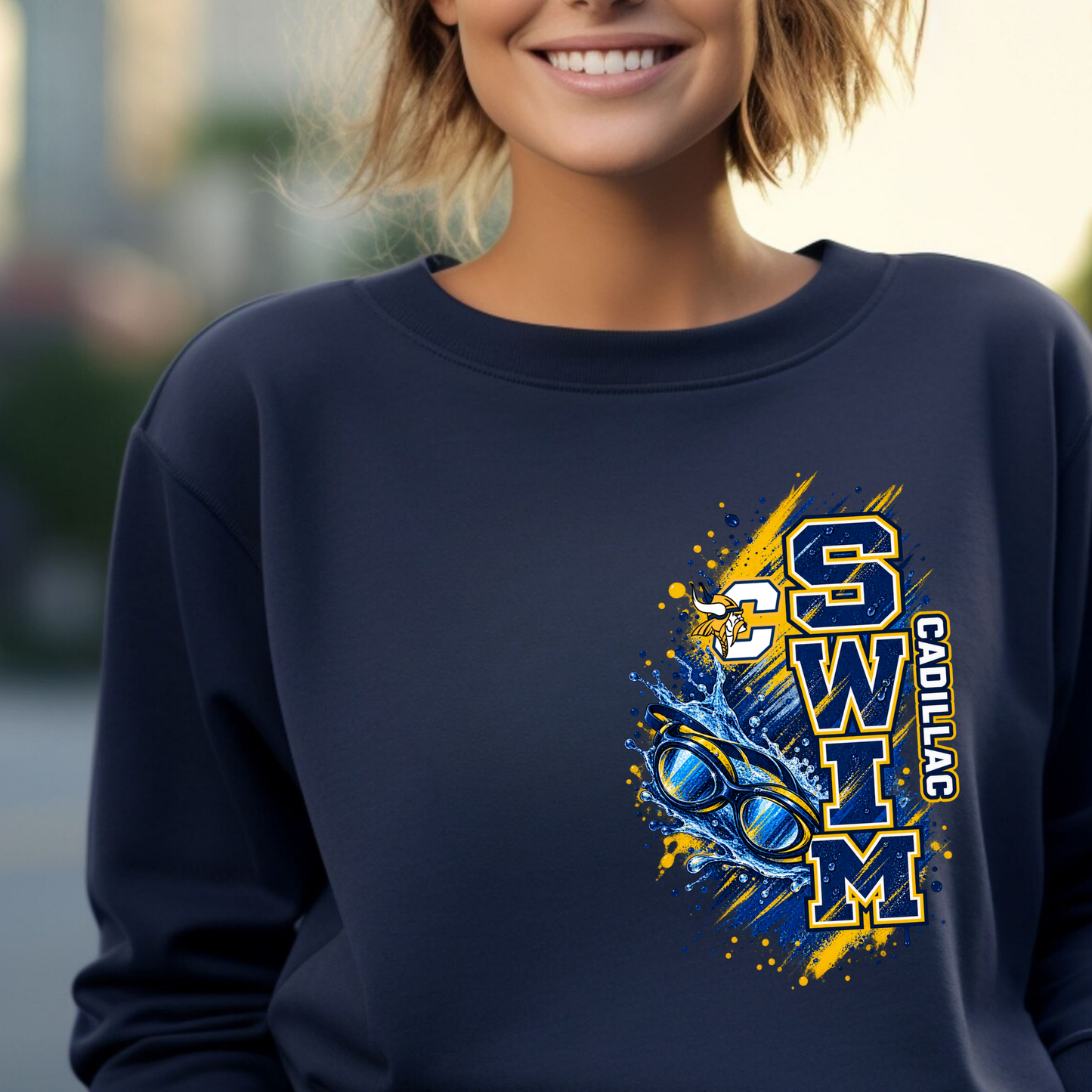 Cadillac Vikings Swim UNISEX Crewneck Sweatshirt