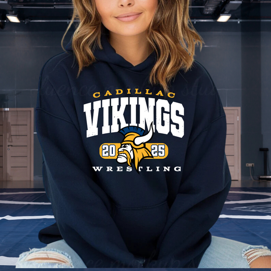 Cadillac Vikings Wrestling ADULT Hoodie