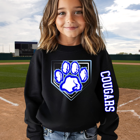 Great Lakes Cougars Baseball Unisex YOUTH Crewneck Sweatshirt