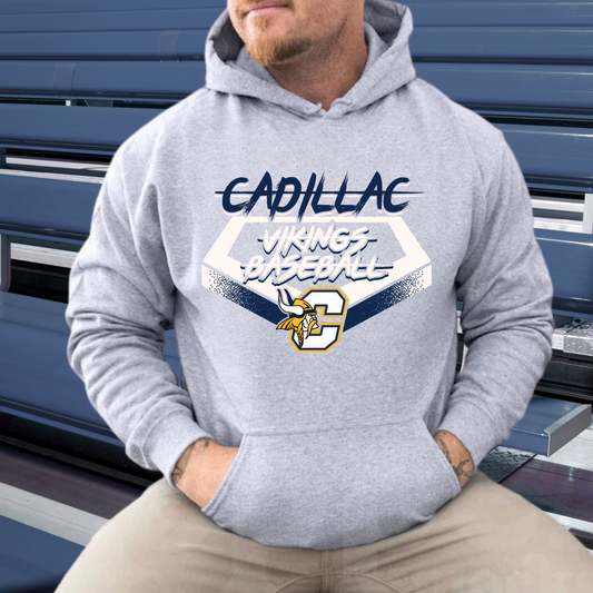 Cadillac Vikings Baseball ADULT Hoodie