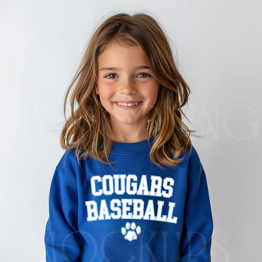 Great Lakes Cougars Baseball Unisex YOUTH Crewneck Sweatshirt