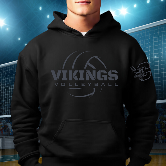 Cadillac Vikings BLACKOUT Volleyball ADULT Hoodie