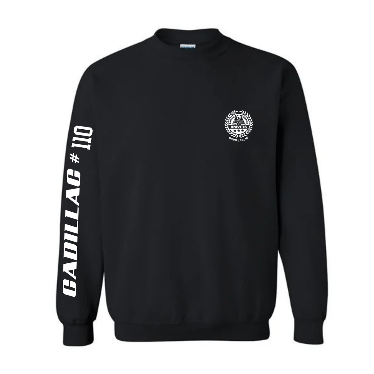 AMVETS Post #110 Crewneck Sweatshirt (G180) - BLACK