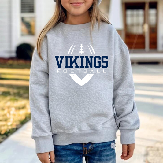 Cadillac Vikings Football YOUTH Unisex Crewneck Sweatshirt