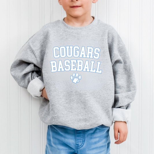 Great Lakes Cougars Baseball Unisex YOUTH Crewneck Sweatshirt
