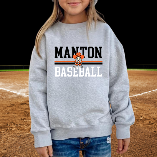 Manton Rangers Baseball YOUTH Crewneck Sweatshirt