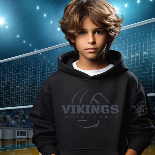 Cadillac Vikings BLACKOUT Volleyball Unisex YOUTH Hoodie