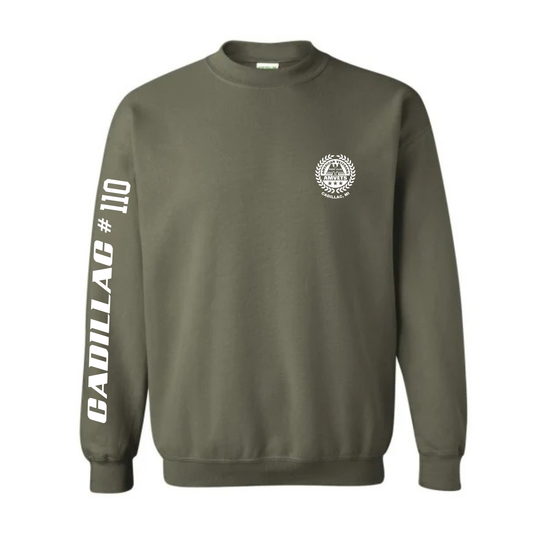 AMVETS Post #110 Crewneck Sweatshirt (G180) - MILITARY GREEN