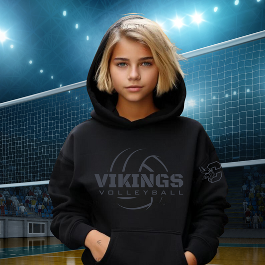 Cadillac Vikings BLACKOUT Volleyball Unisex YOUTH Hoodie