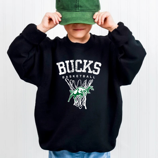 Pine River Bucks Basketball Unisex YOUTH Crewneck Sweatshirt