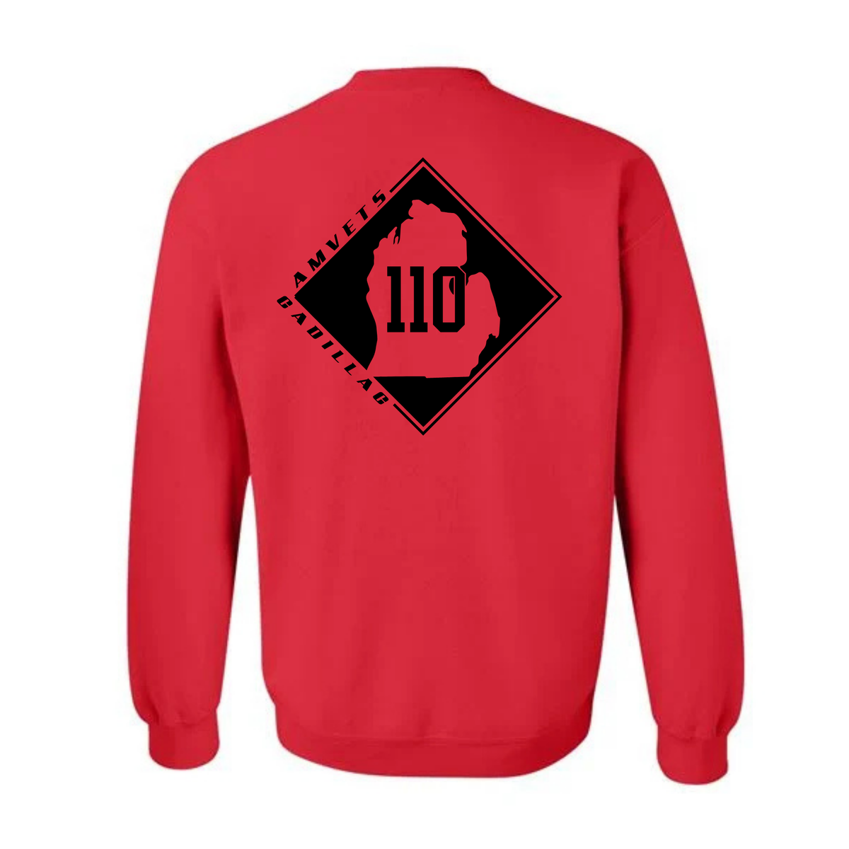 AMVETS Post #110 Crewneck Sweatshirt (G180) - RED