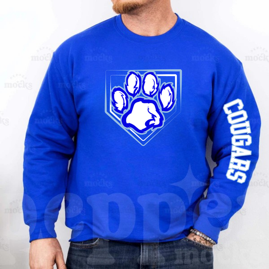 Greak Lakes Cougars Baseball ADULT Crewneck Sweatshirt