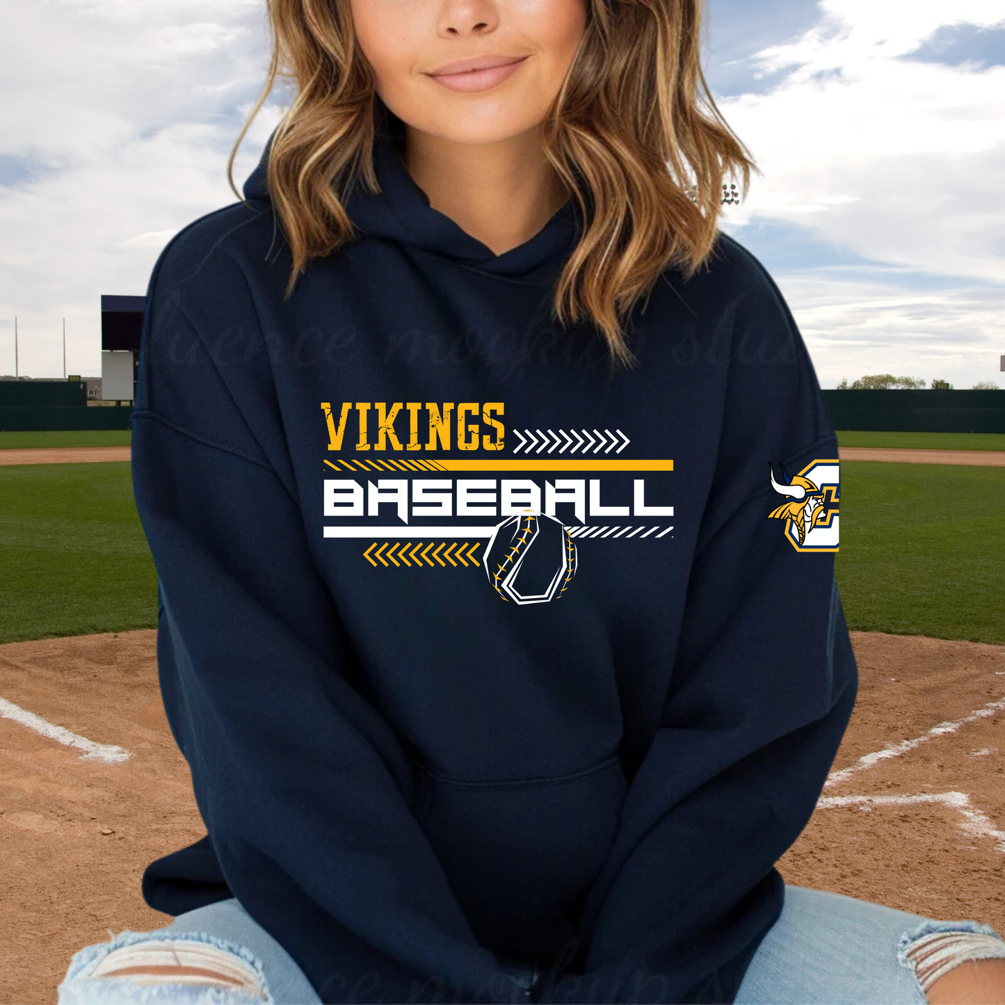 Cadillac Vikings Baseball ADULT Hoodie