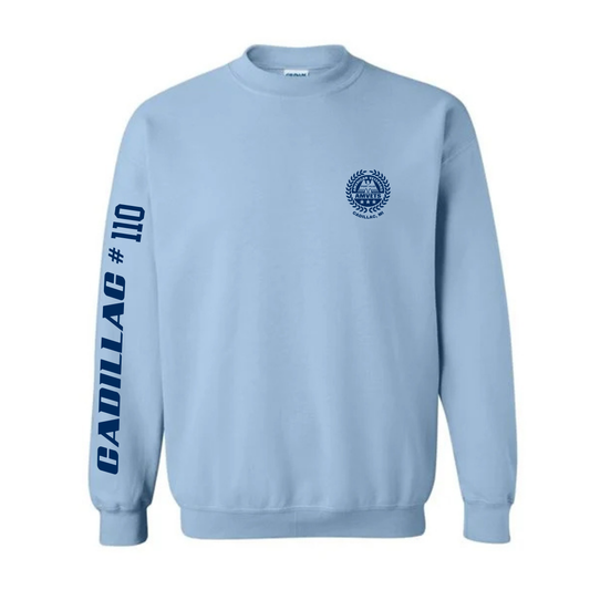 AMVETS Post #110 Crewneck Sweatshirt (G180) - LIGHT BLUE
