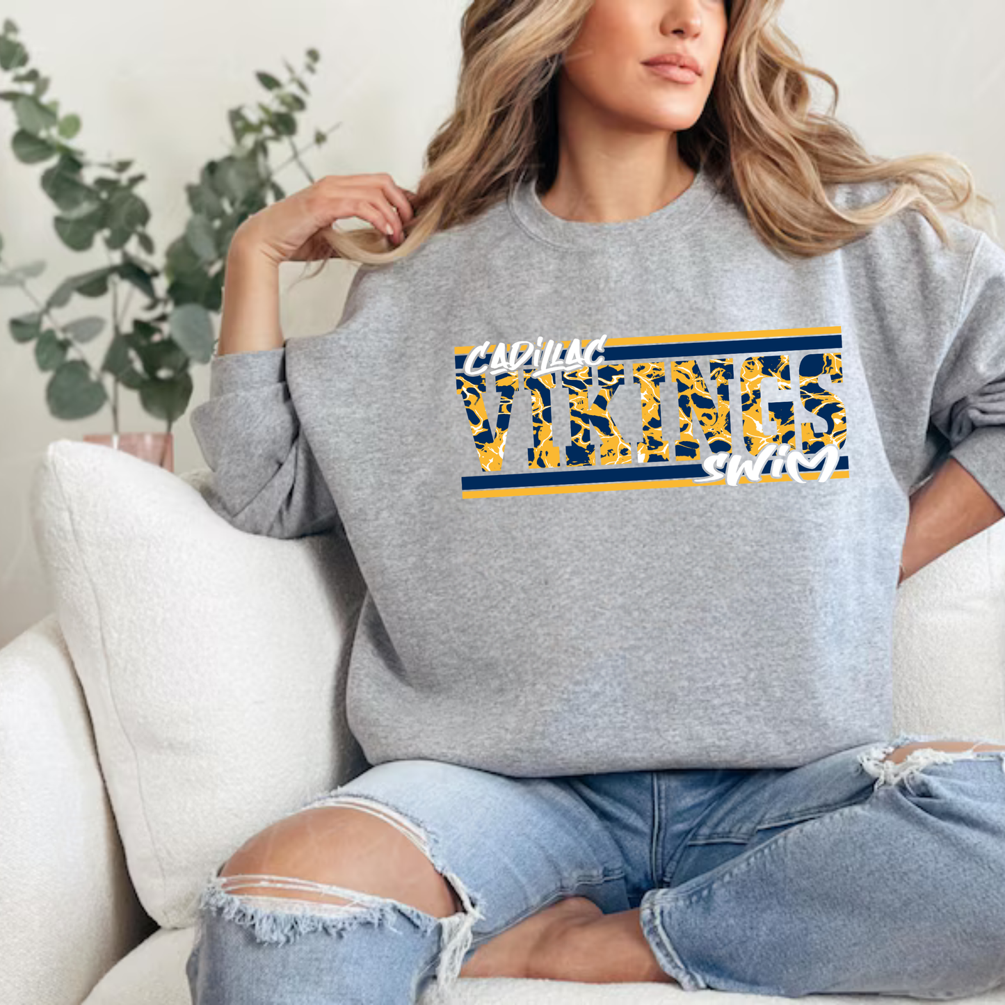 Cadillac Vikings Swim UNISEX Crewneck Sweatshirt