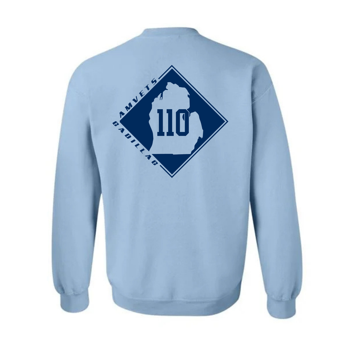 AMVETS Post #110 Crewneck Sweatshirt (G180) - LIGHT BLUE