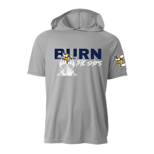 BURN THE SHIPS Cadillac Vikings Wrestling DRI-FIT Cooling Performance Hooded T-Shirt