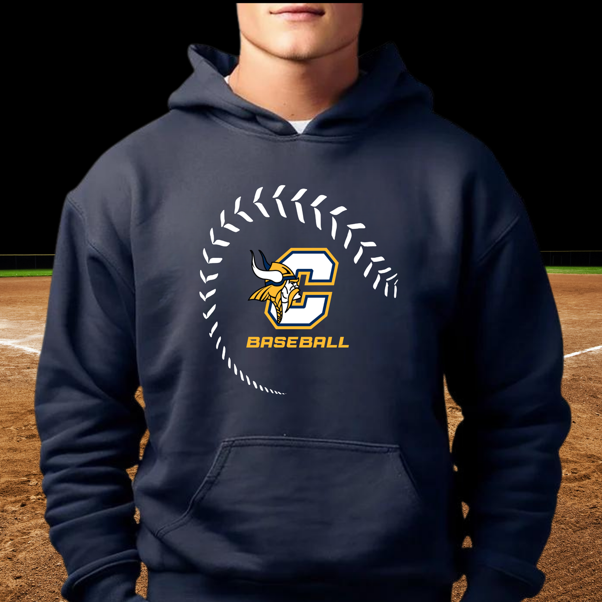Cadillac Vikings Baseball ADULT Hoodie