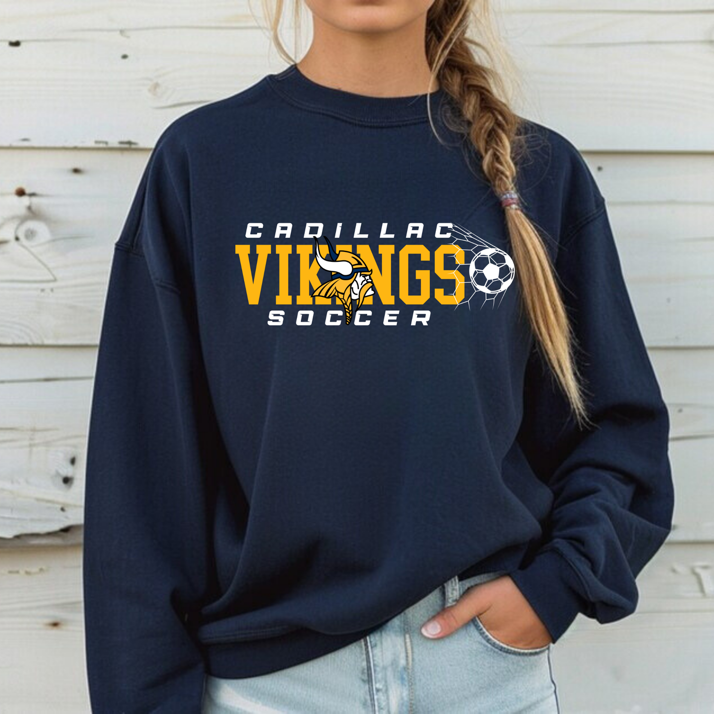 Cadillac Vikings Soccer ADULT Unisex Crewneck Sweatshirt