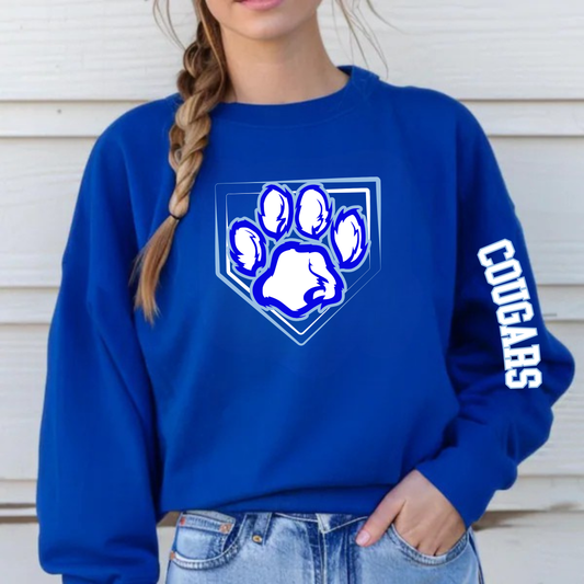 Greak Lakes Cougars Baseball ADULT Crewneck Sweatshirt