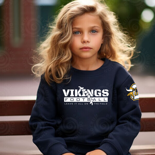 Cadillac Vikings Football YOUTH Unisex Crewneck Sweatshirt