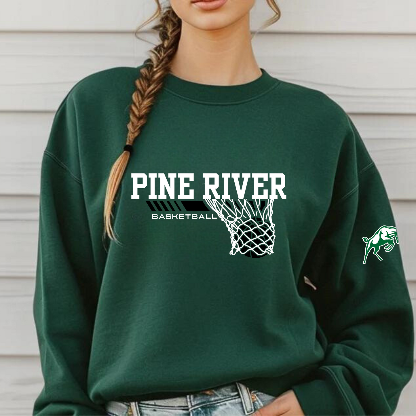 Pine River Bucks Basketball ADULT Crewneck Sweatshirt