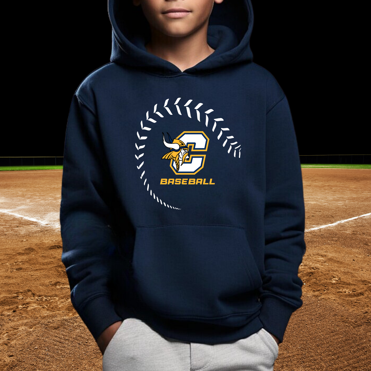 Cadillac Vikings Baseball Unisex YOUTH Hoodie