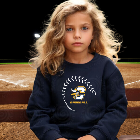 Cadillac Vikings Baseball Unisex YOUTH Crewneck Sweatshirt
