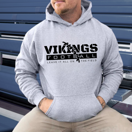 Reverse BLACKOUT Cadillac Vikings Football ADULT Hoodie