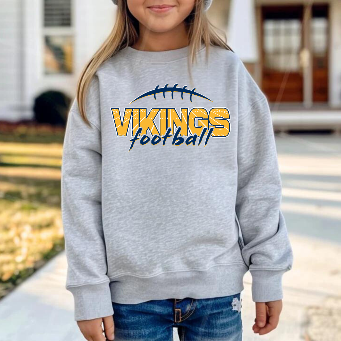 Cadillac Vikings Football UNISEX Crewneck Sweatshirt - SPORT GREY