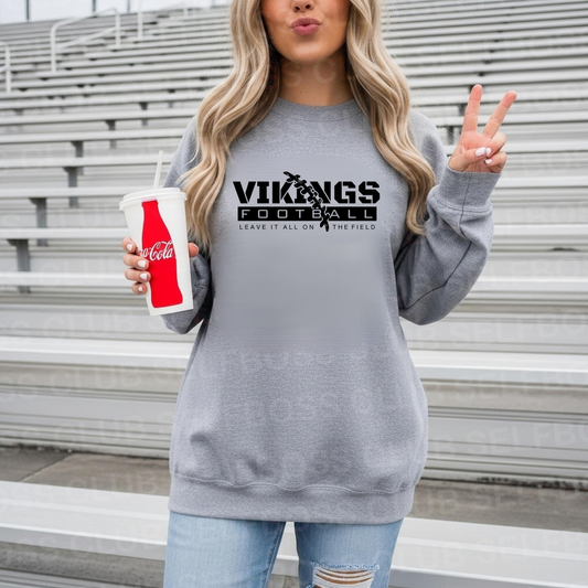 Reverse BLACKOUT Cadillac Vikings Football ADULT Unisex Crewneck Sweatshirt