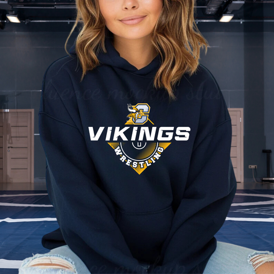 Cadillac Vikings Wrestling ADULT Hoodie