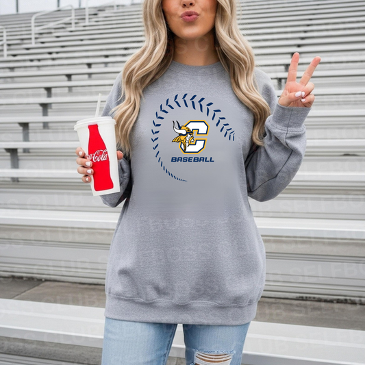 Cadillac Vikings Baseball ADULT Crewneck Sweatshirt