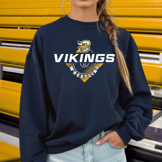 Cadillac Vikings Wrestling ADULT Unisex Crewneck Sweatshirt