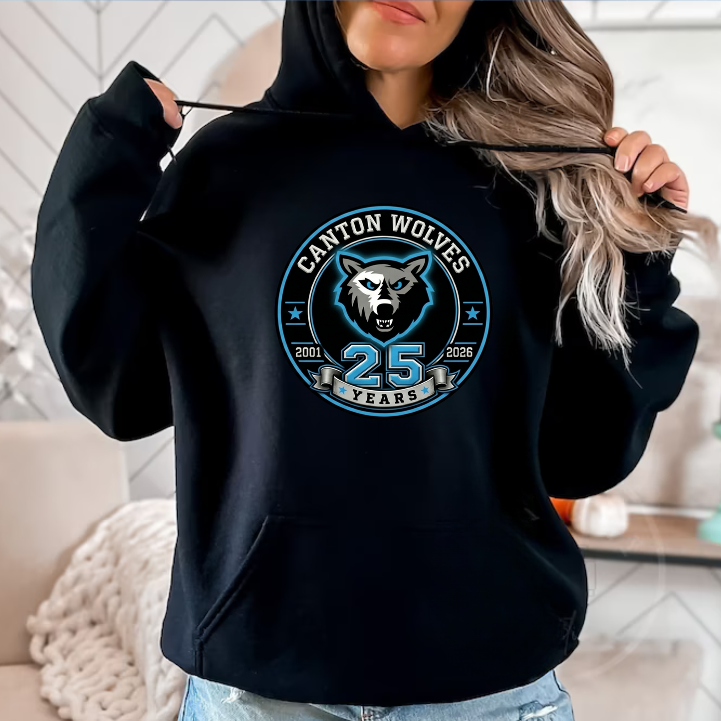 Canton Wolves Hockey UNISEX Hoodie - BLACK