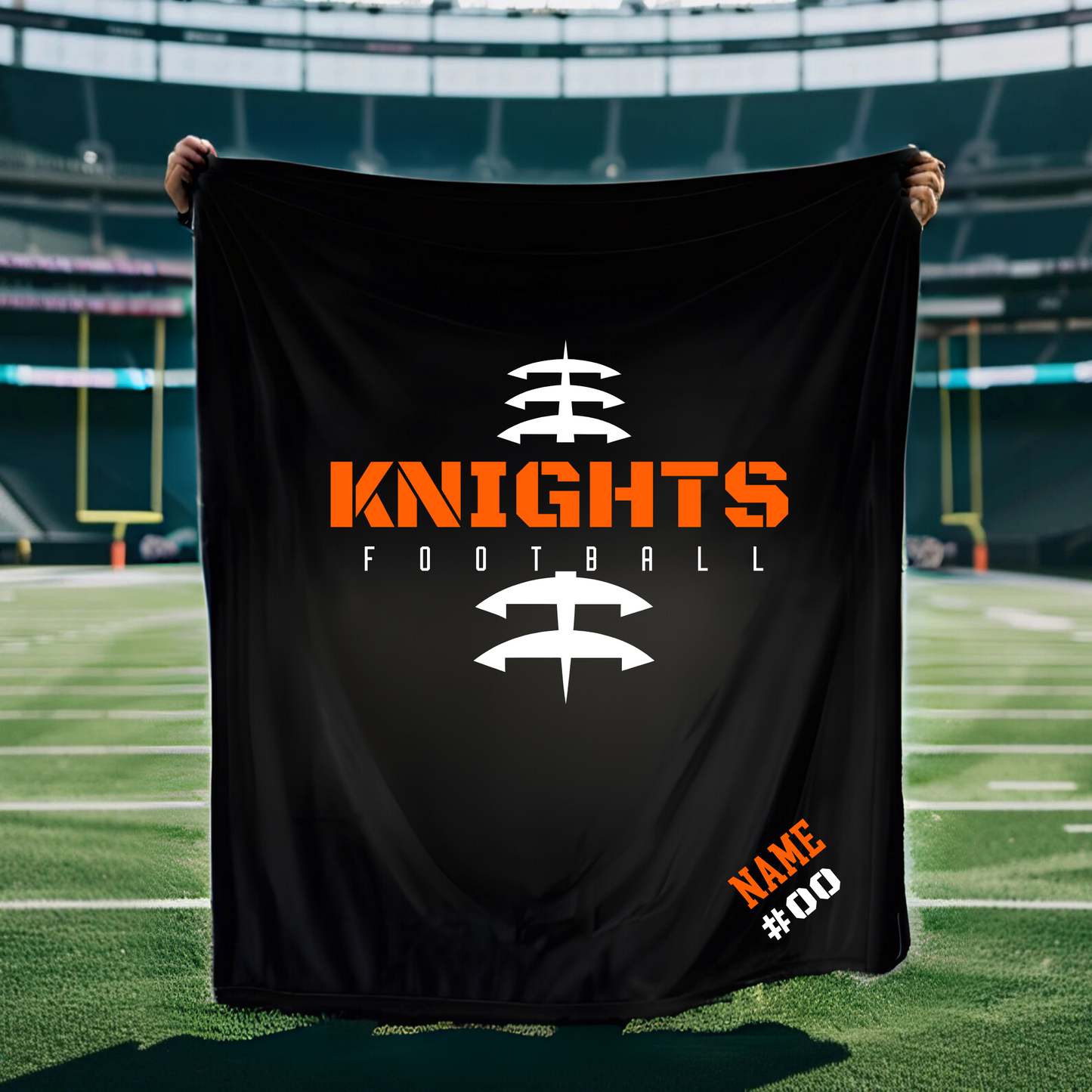 Knights Junor Football Personalized Fleece Sweatshirt Blanket
