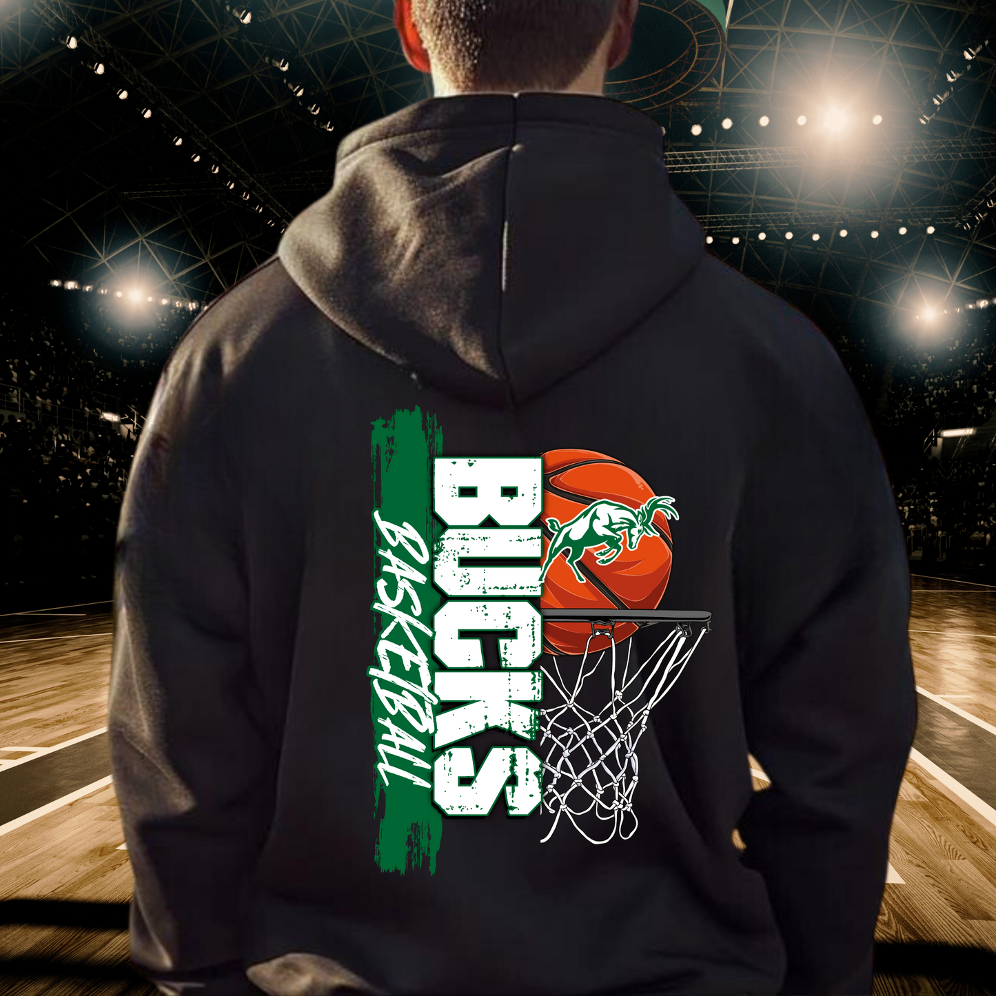 Pine River Bucks Basketball ADULT Hoodie