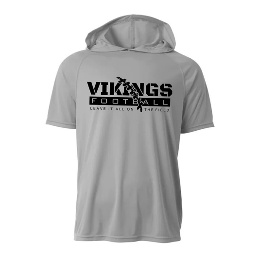 Reverse BLACKOUT Cadillac Vikings Football DRI-FIT Cooling Performance Hooded T-Shirt